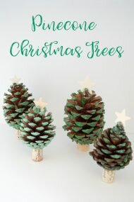 This pinecone Christmas tree craft was a fun project to do with my kids. Using acrylic paint, a star & wine cork, we have an adorable start to our holiday.